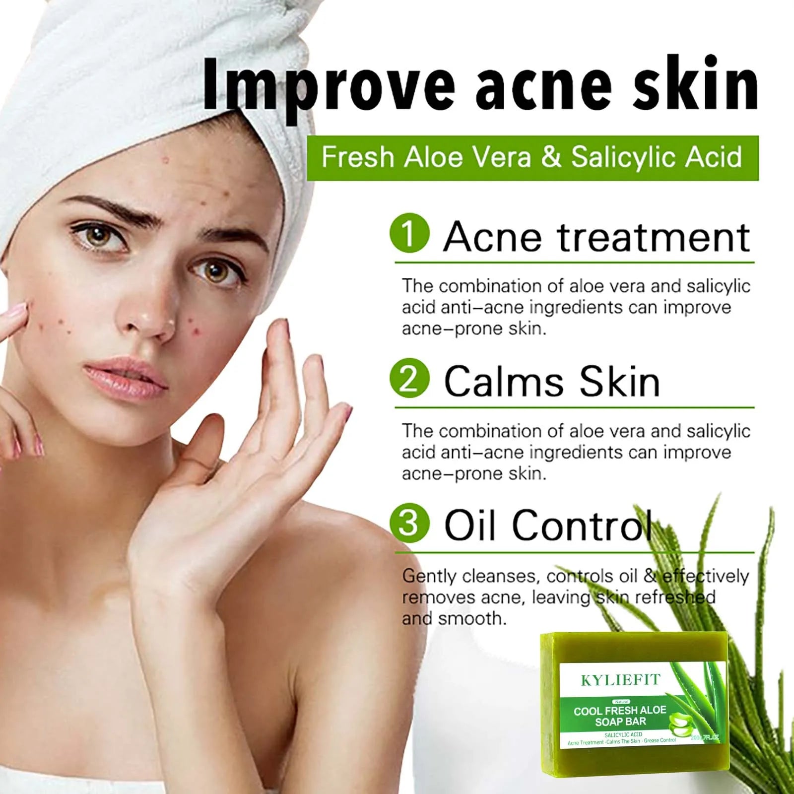 AILKE Aloe Vera Whitening Soap – Brightening & Acne Care